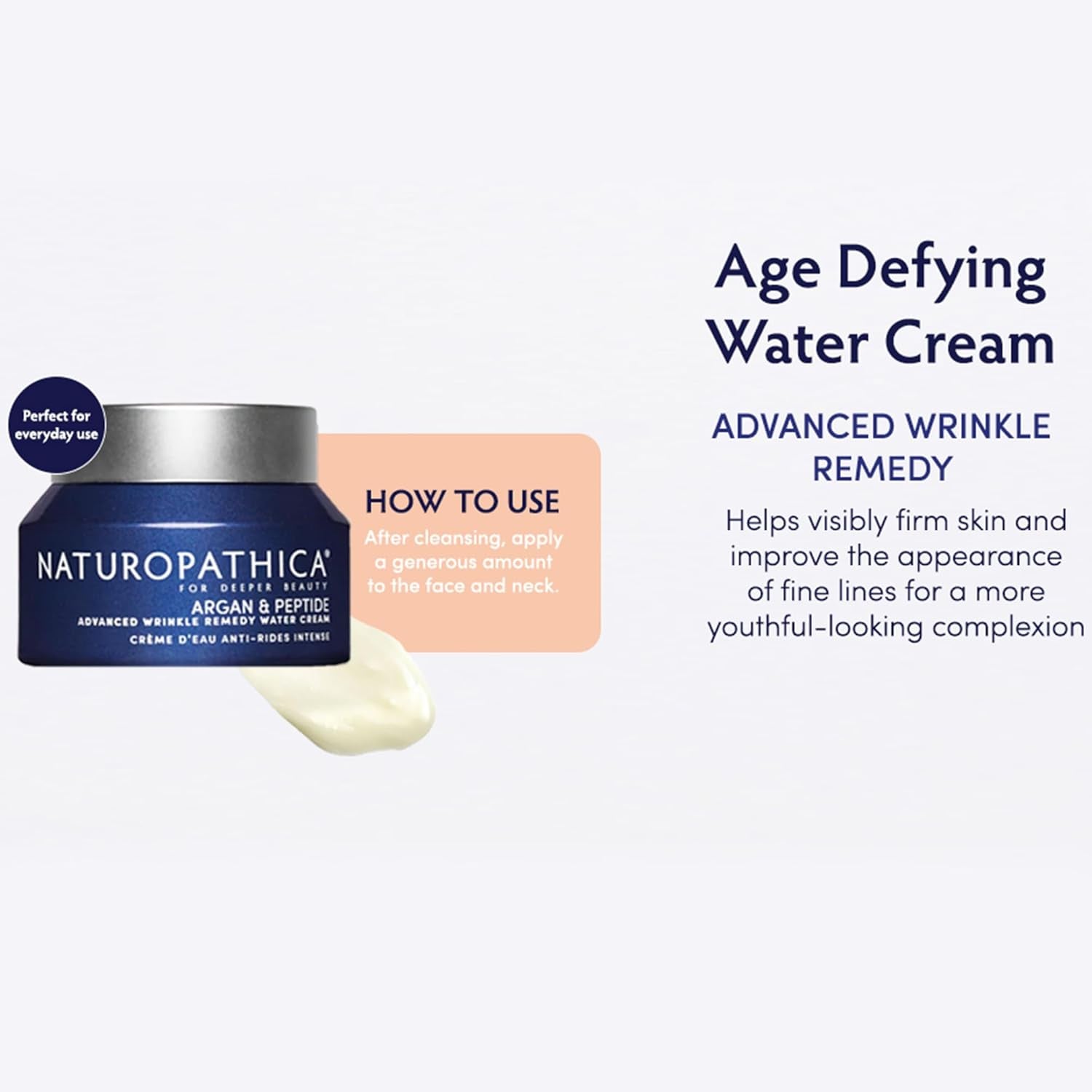 Naturopathica Argan & Peptide Advanced Wrinkle Remedy Water Cream – 50ml | Firming & Anti-Aging Moisturizer