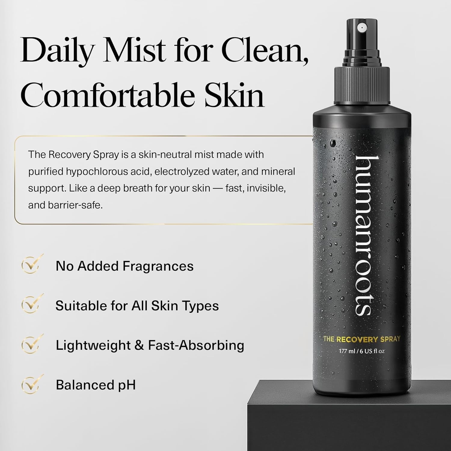 humanroots Hypochlorous Acid Spray, The Recovery Spray - 177ml