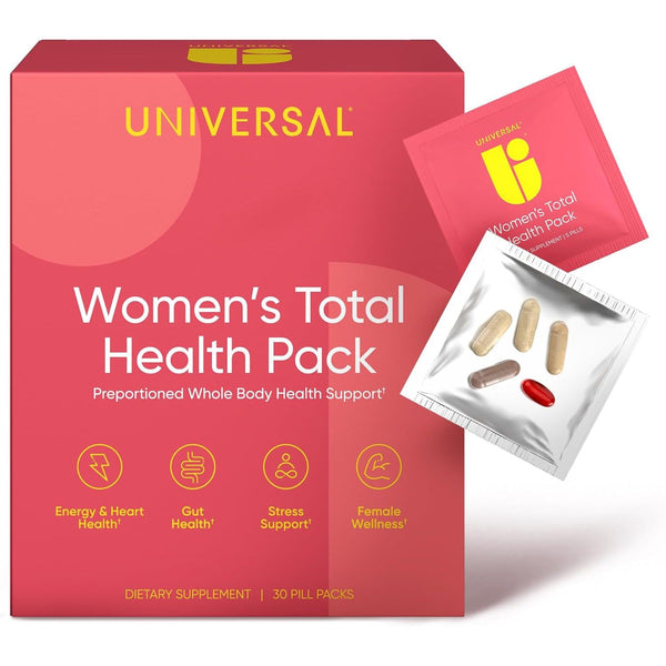 Universal U Women's Total Health Pack – 30 Daily Pill Packs | All-in-One Multivitamin for Energy, Immunity, Gut & Hormone Support