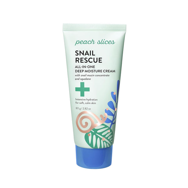 Peach Slices Snail Rescue All-In-One Deep Moisture Cream – 80g | Hydrating Cream with Snail Mucin & Squalane for Clear, Glowing Skin