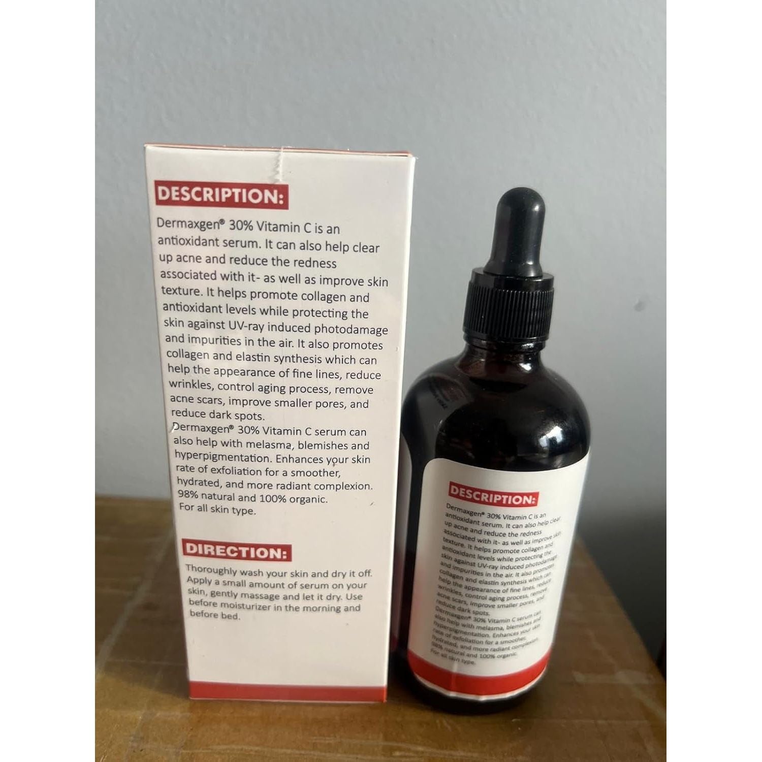 DERMAXGEN Vitamin C Serum 30% – 120ml | Brighten, Firm & Restore Radiance Naturally