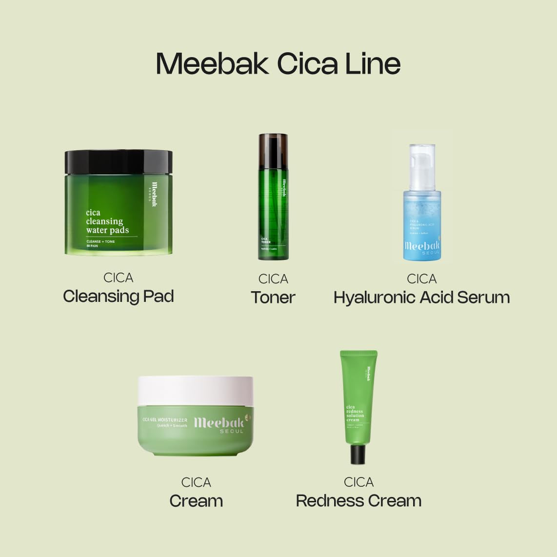 Meebak Cica & Hyaluronic Acid Serum – 30ml | Deep Hydration & Skin Soothing