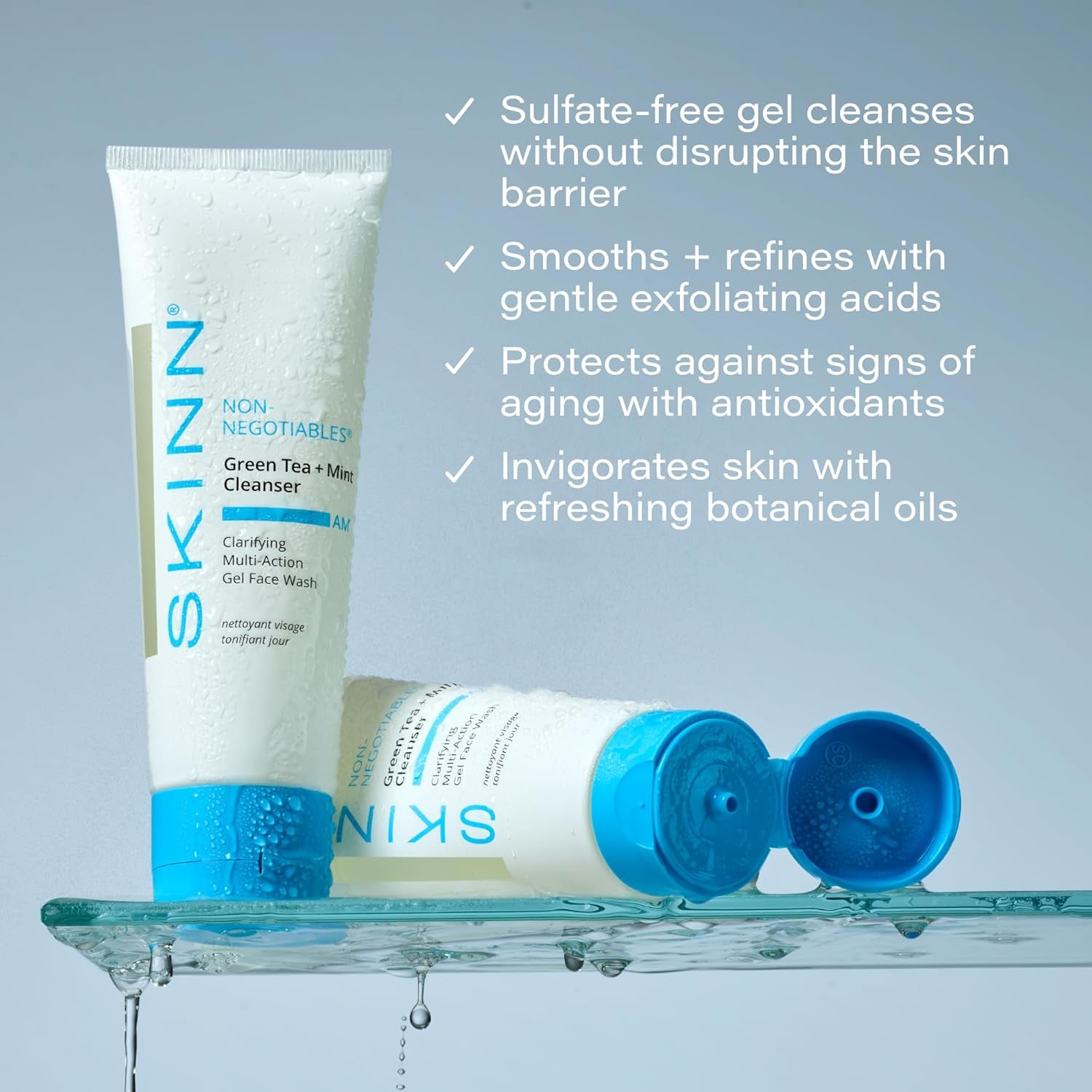 SKINN Green Tea + Mint Cleanser, AM Facewash - 120ml