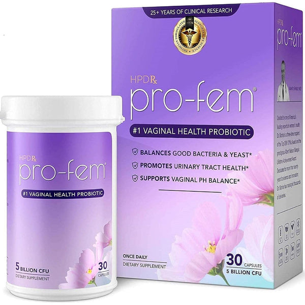 HPD Rx Pro-Fem #1 Vaginal Health Probiotic – 30 Capsules | Clinically Proven Support for pH Balance, Yeast & UTI Relief