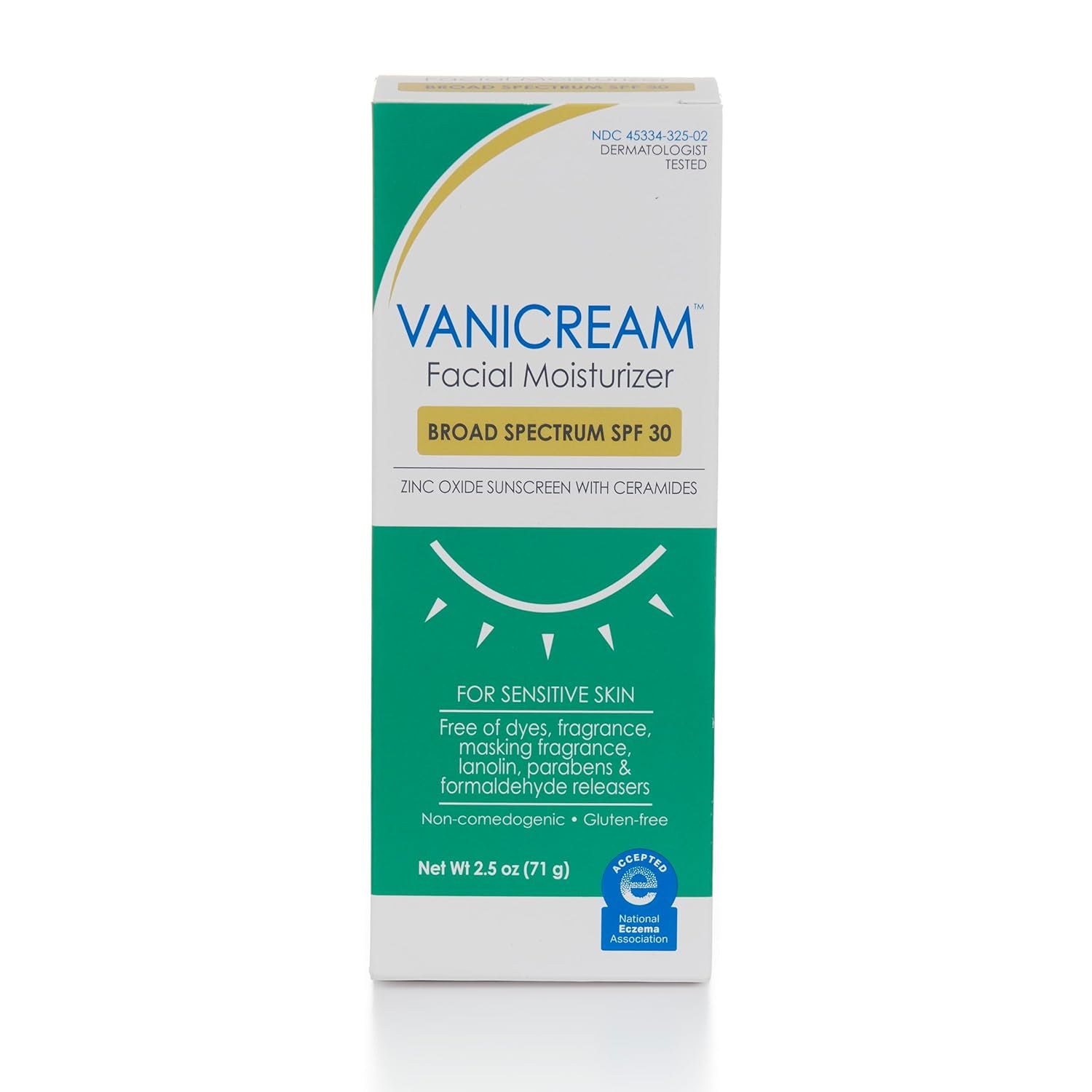 Vanicream Facial Moisturizer with SPF 30 – 71g | Mineral Sunscreen for Sensitive Skin with Ceramides & Zinc Oxide