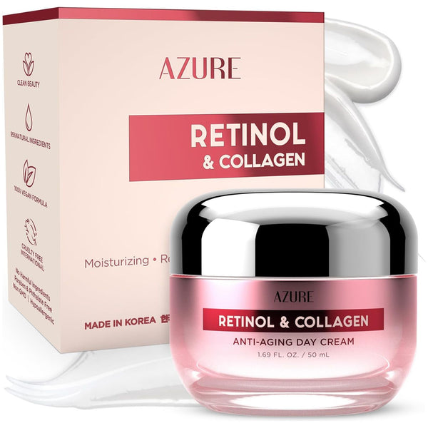 Azure Cosmetics Retinol & Collagen Anti-Aging Day Cream – 50ml | All-Day Hydration & Youthful Radiance