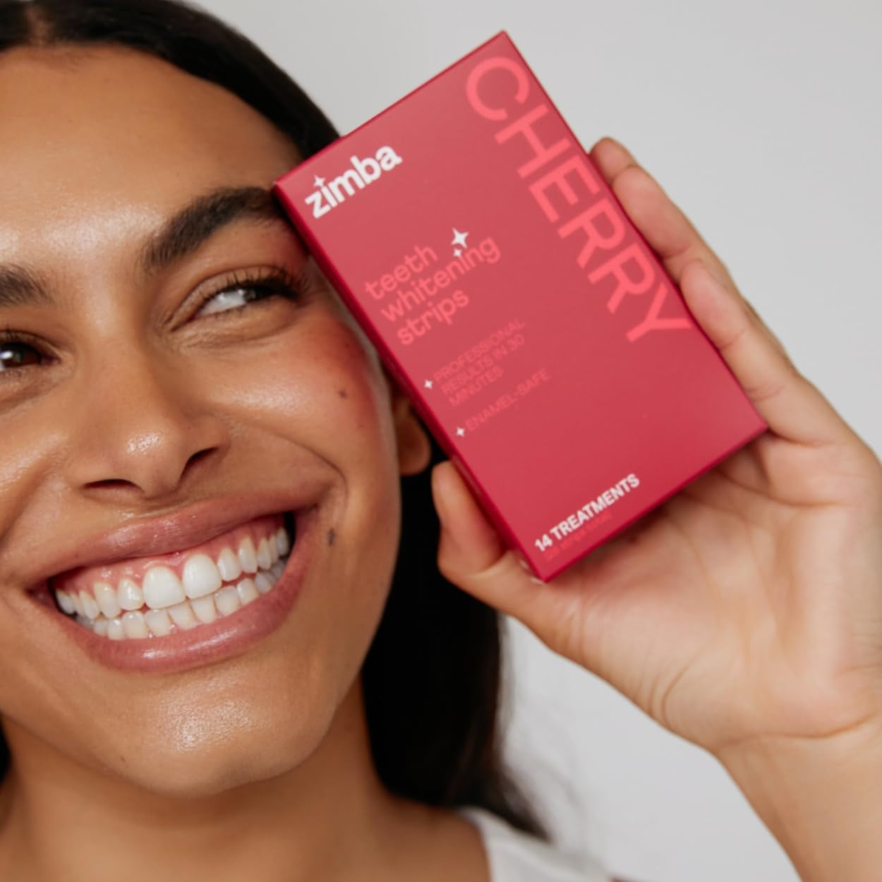 Zimba Cherry Teeth Whitening Strips – 14 Treatments (28 Strips) | Remove Stains, Whiten Teeth & Sweeten Breath