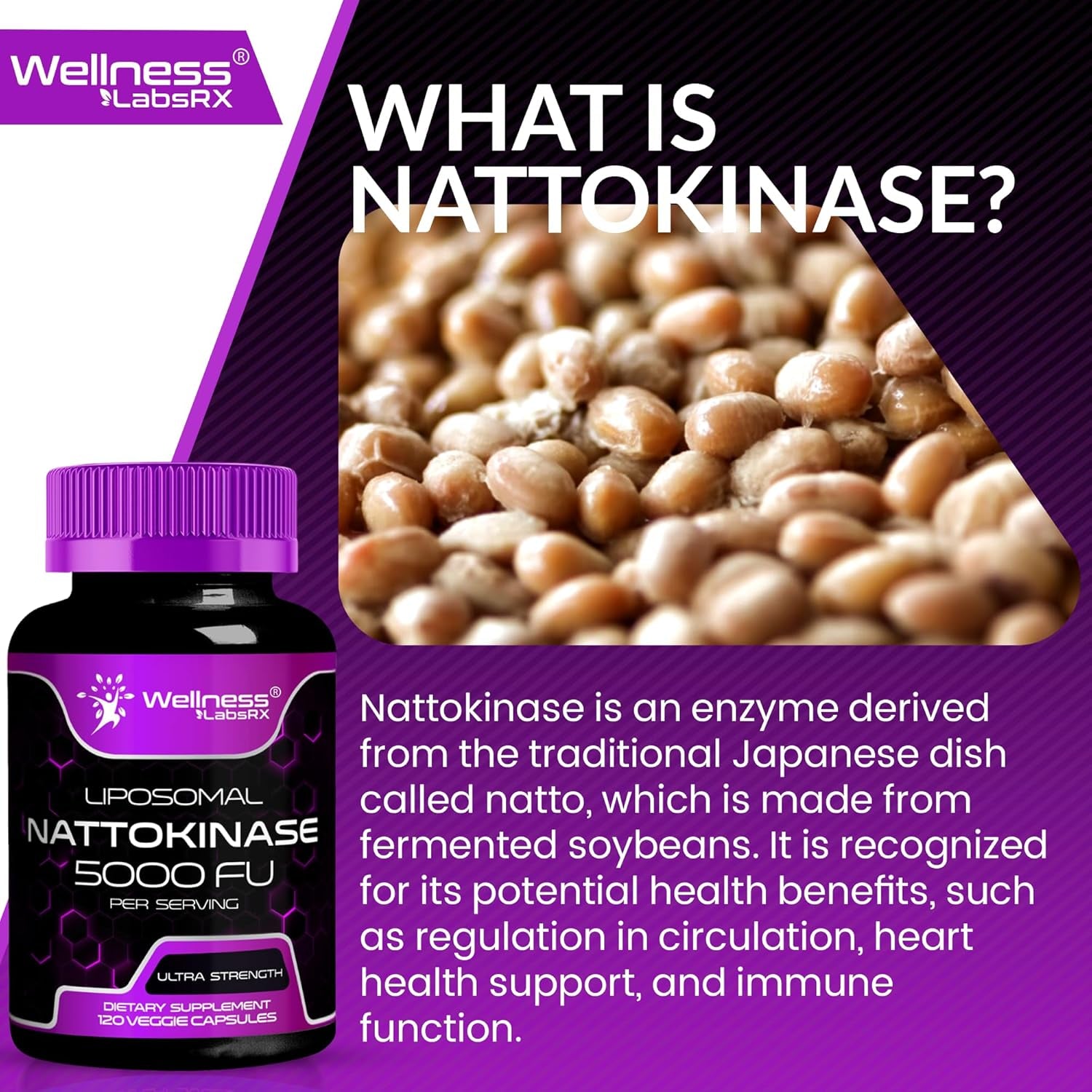 WELLNESS LABSRX Liposomal Nattokinase 5,000 FU - 120 Capsules