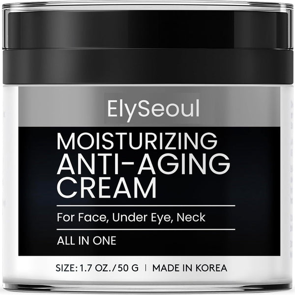 ElySeoul Moisturizing Anti-Aging Cream – 50g | 6-in-1 Skincare for Men: Hydrate, Firm, Brighten & Soothe
