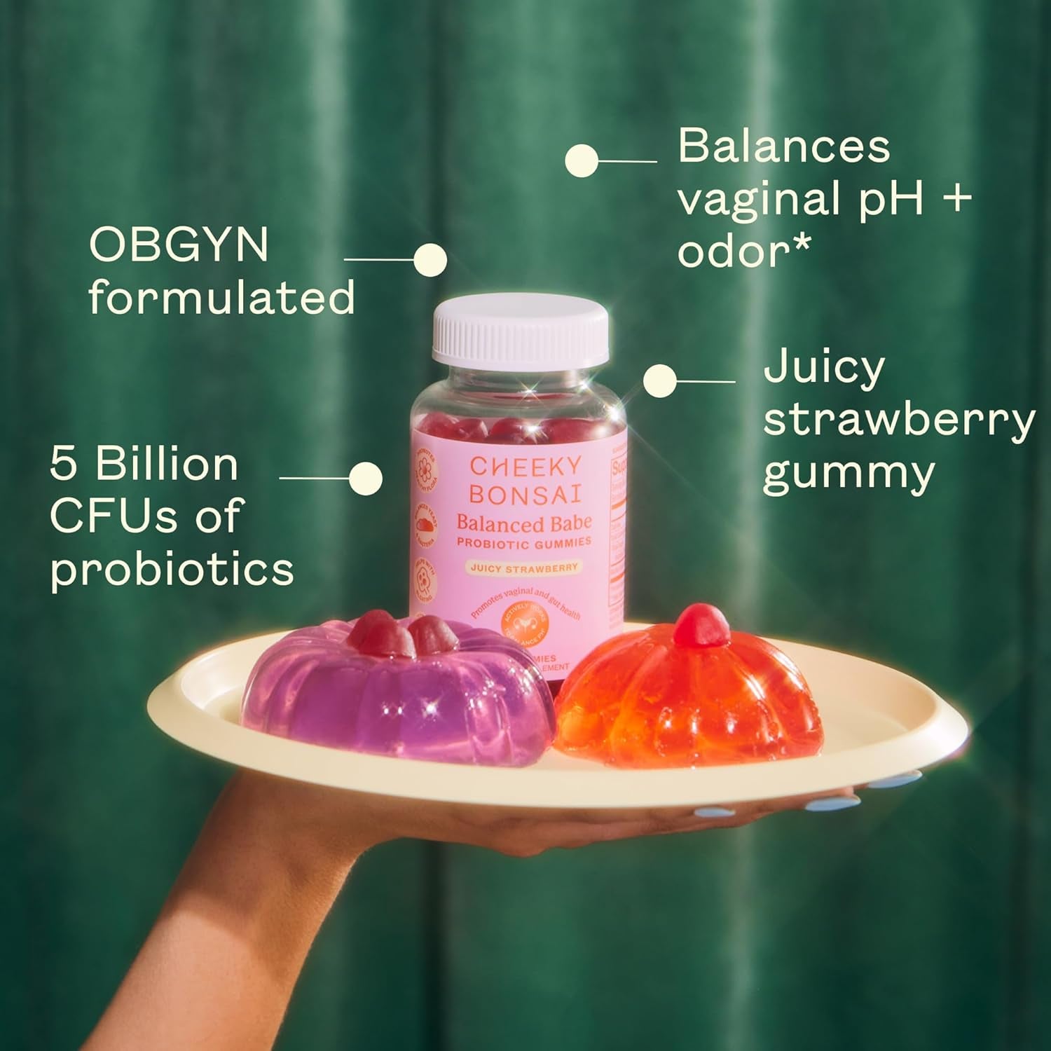 Cheeky Bonsai Balanced Babe Probiotic Gummies – 60 Gummies | Supports Vaginal, Digestive & Urinary Tract Health