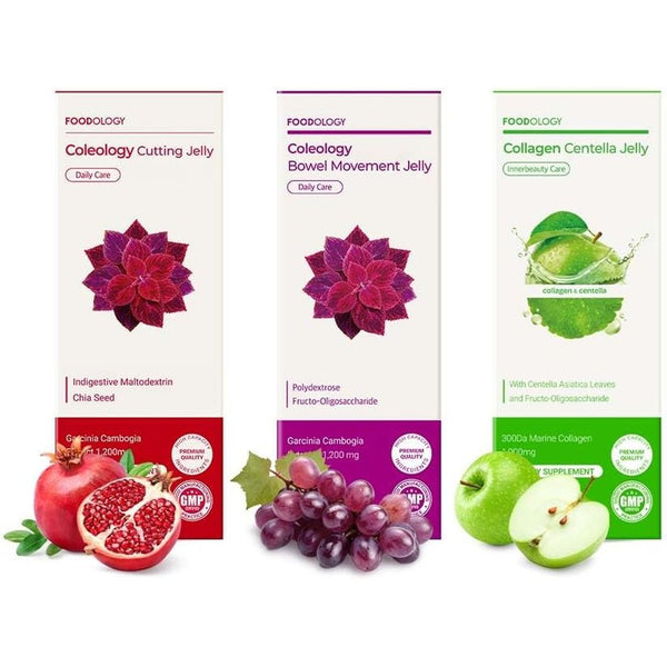 Stick Jelly Trio: Cutting Jelly & Bowel Movement Jelly & Collagen Jelly, Dietary Fiber Supplement Set, for Weight Management, Boosting Metabolism & Promoting Regularity, Travel Essential