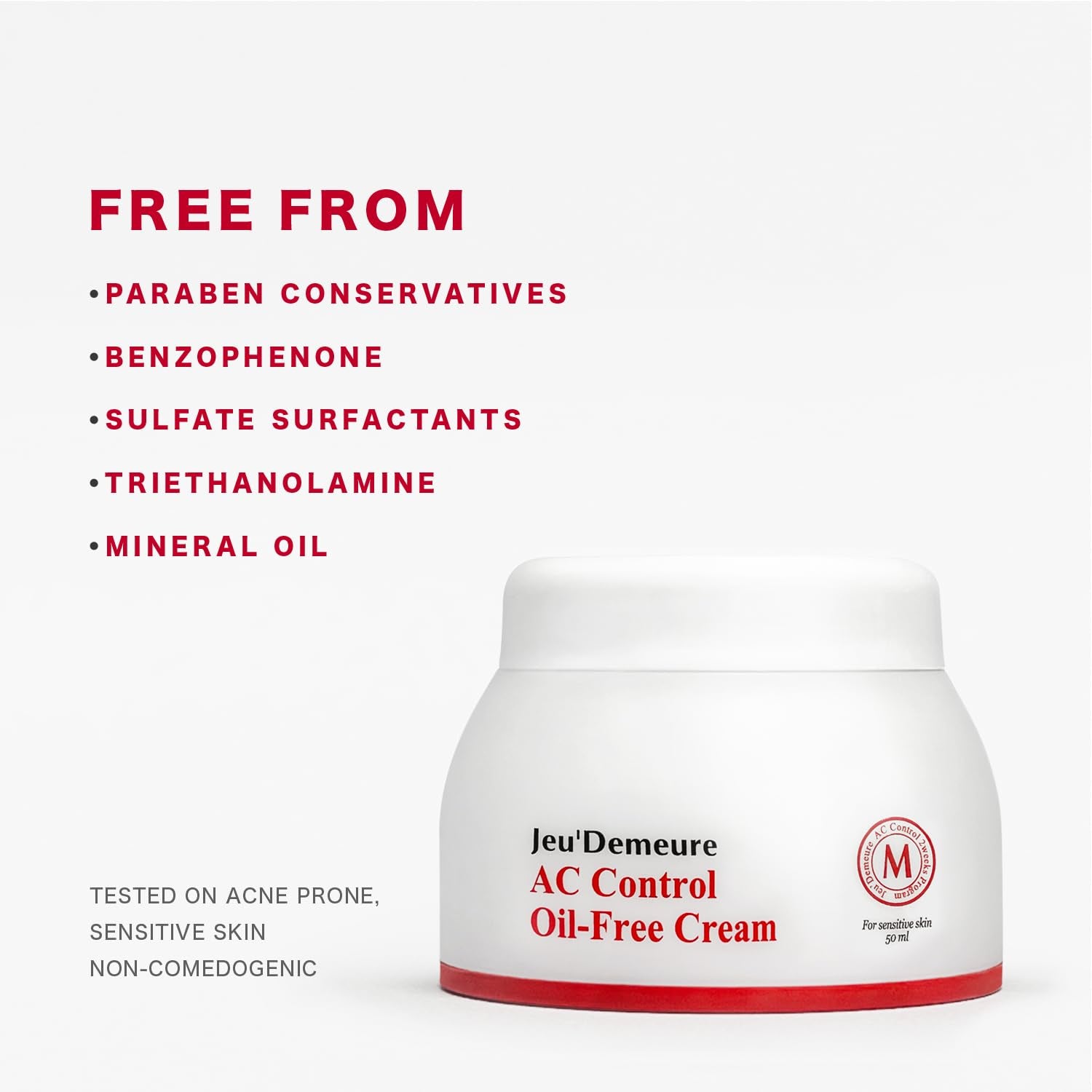 JEU'DEMEURE AC Control Oil-Free Cream – 50ml | Peptide-Infused Acne & Blemish Care