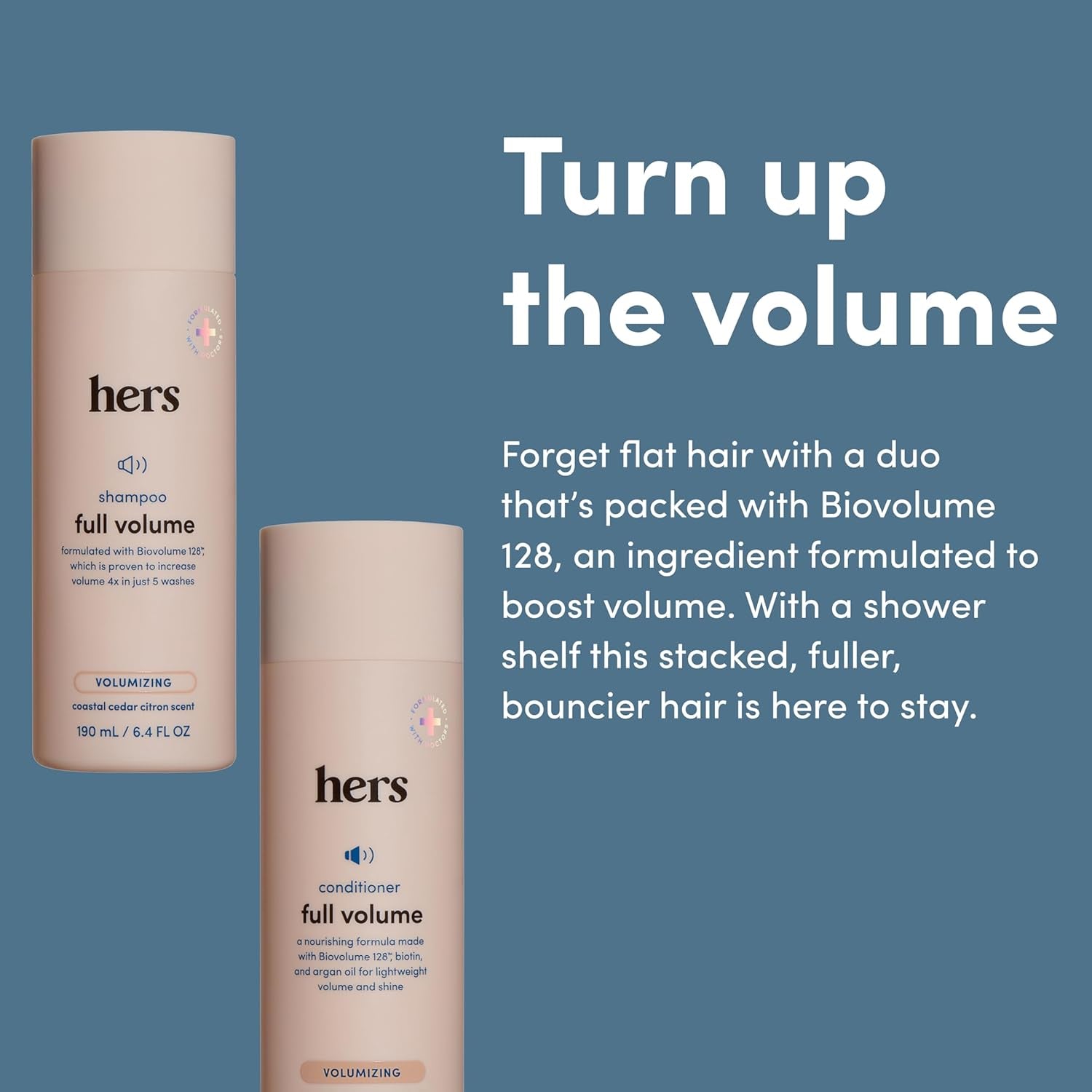 Hers Full Volume Shampoo & Conditioner Set – 2 x 190ml | Boosts Volume & Strengthens Fine Hair