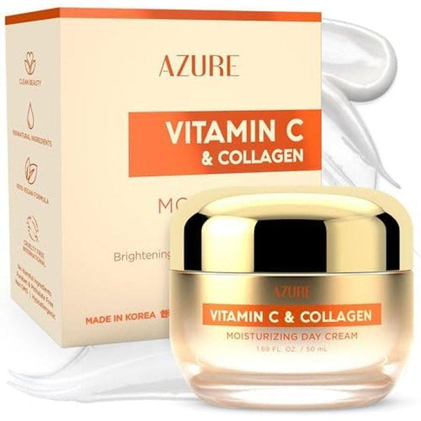 Azure Cosmetics Vitamin C & Collagen Moisturizing Day Cream – 50ml | Brightening & Firming Daily Hydration