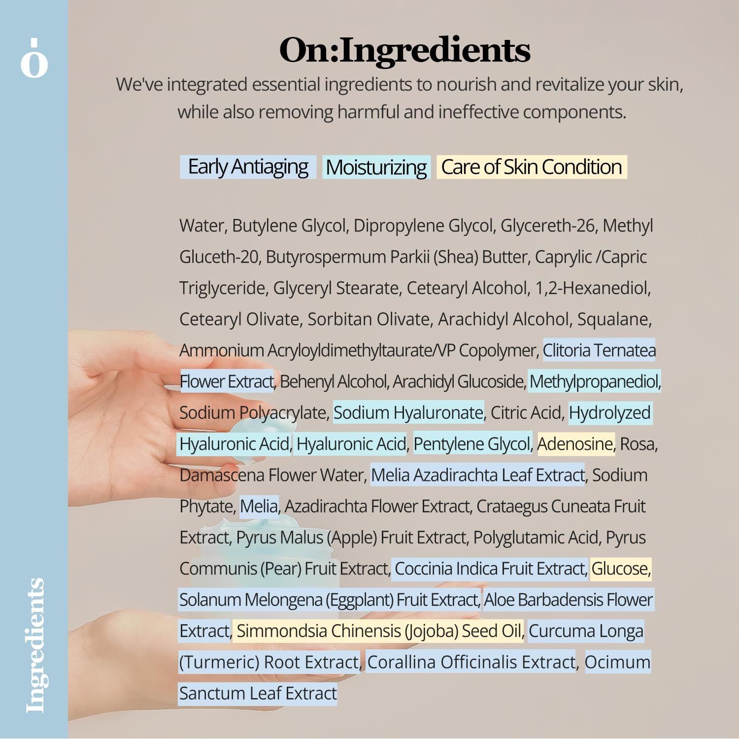 ONGREDIENTS Slow Aging Cream – 50ml | Butterfly Pea Flower Anti-Aging Moisturizer