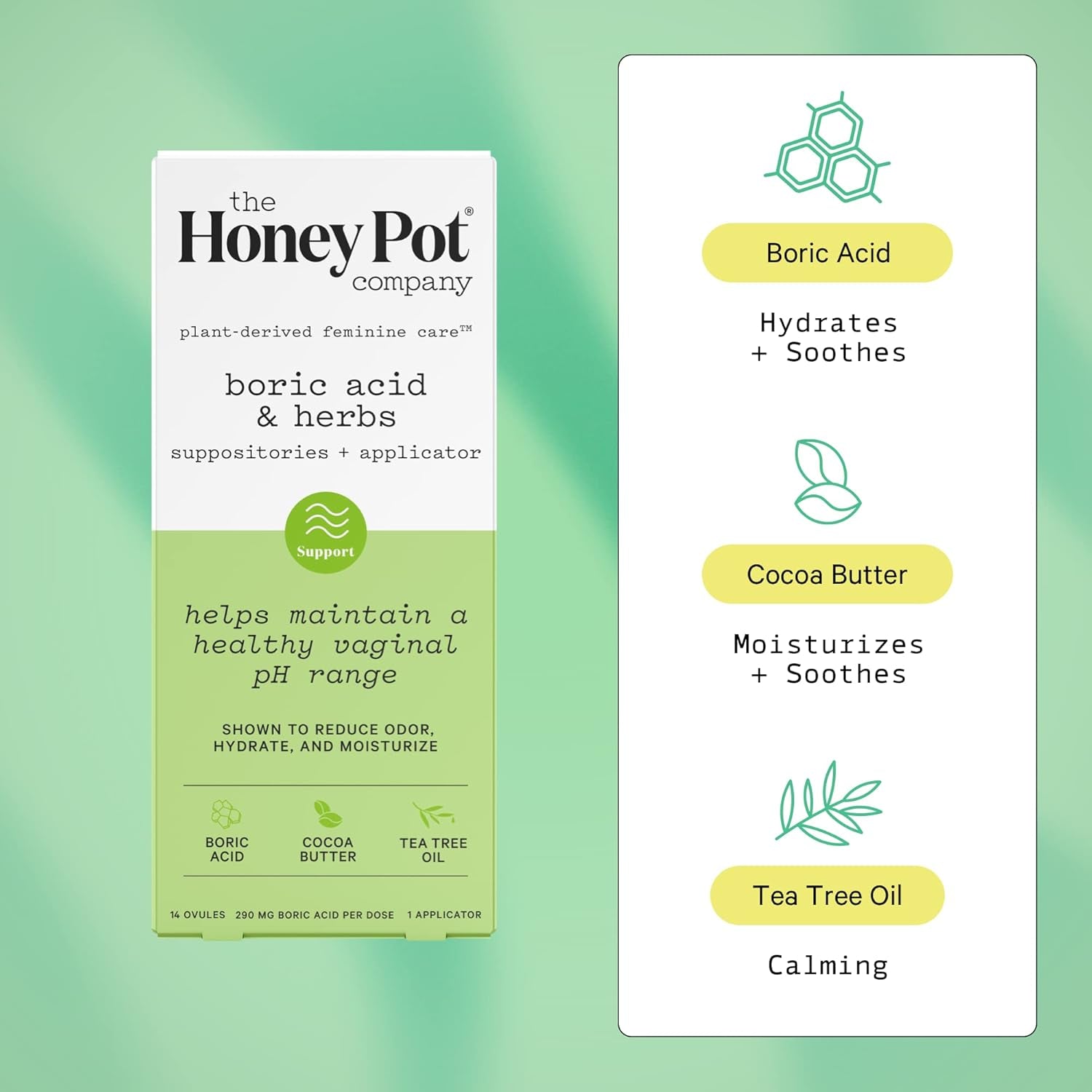 7 Day Boric Acid & Herbs Suppositories - Maintains and Balances Healthy Vaginal Ph, Manages Odor, Hydrates, & Moisturizes - Gynecologist Tested