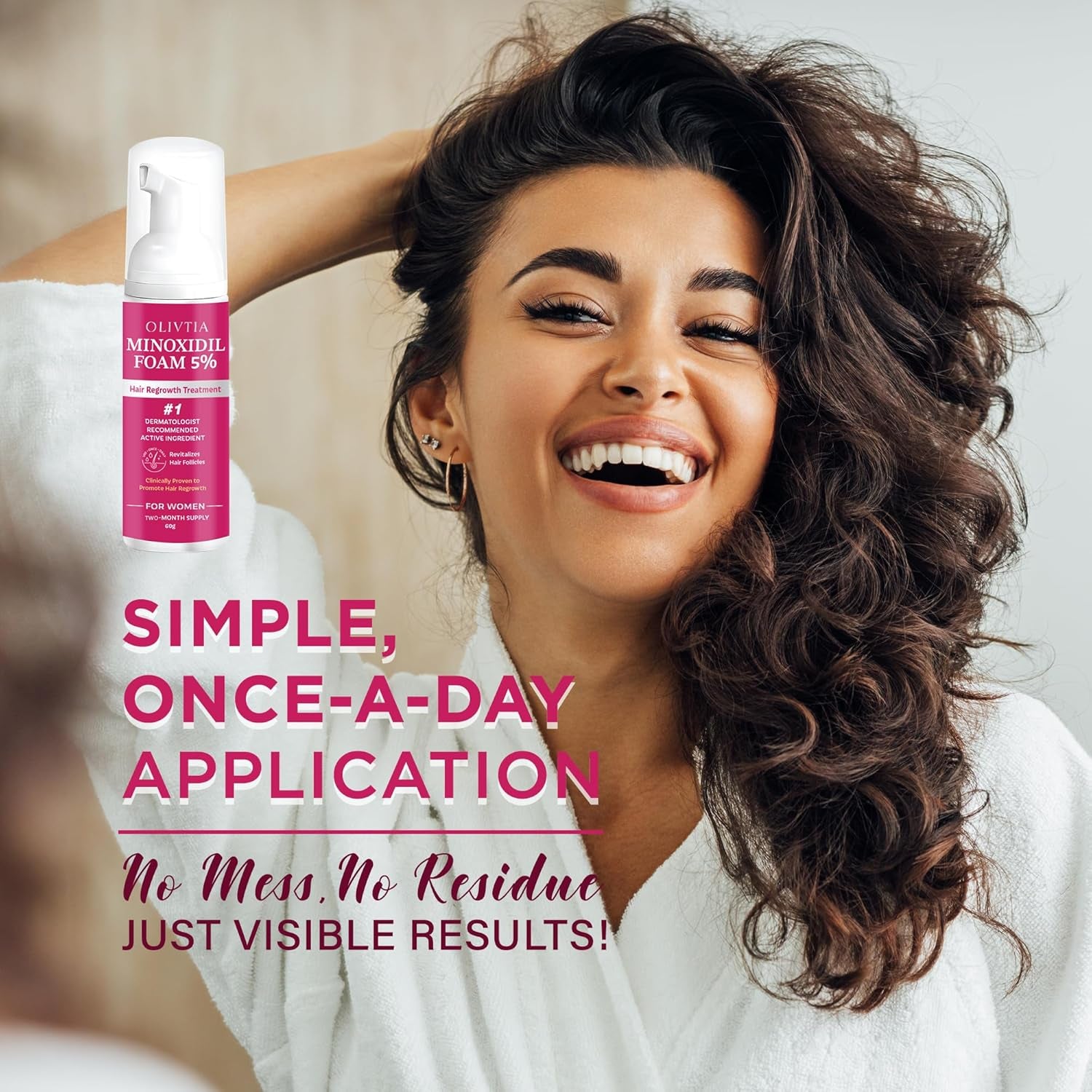 5% Minoxidil Foam for Women Hair Growth: Extra Strength Hair Regrowth Treatment – Revitalize Hair Follicles & Regrow Thicker, Fuller Hair – Hair Loss Solution