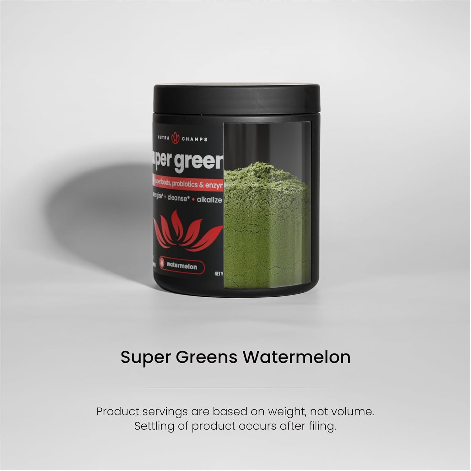 NutraChamps Super Greens Powder | Watermelon – 270g, 30 Servings | Daily Superfood Blend with Probiotics & Enzymes