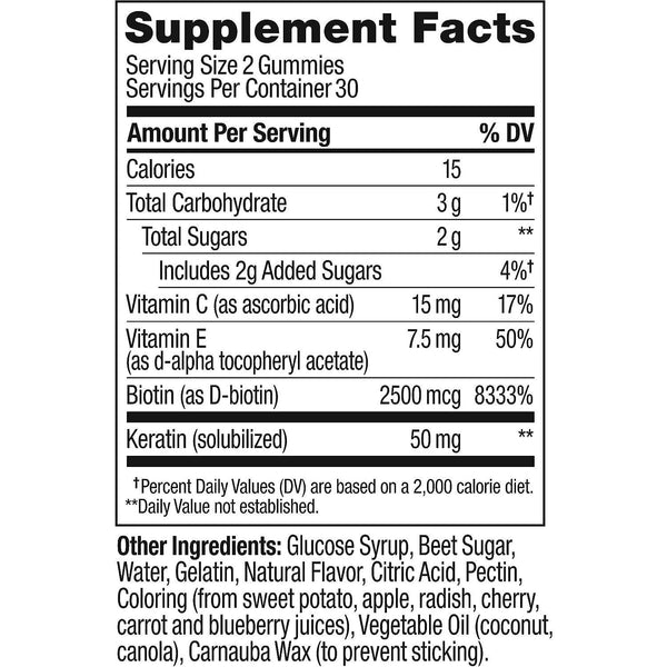 Undeniable Beauty Gummy, for Hair, Skin, Nails, Biotin, Vitamin C, Keratin, Chewable Supplement, Grapefruit, 30 Day Supply - 60 Count