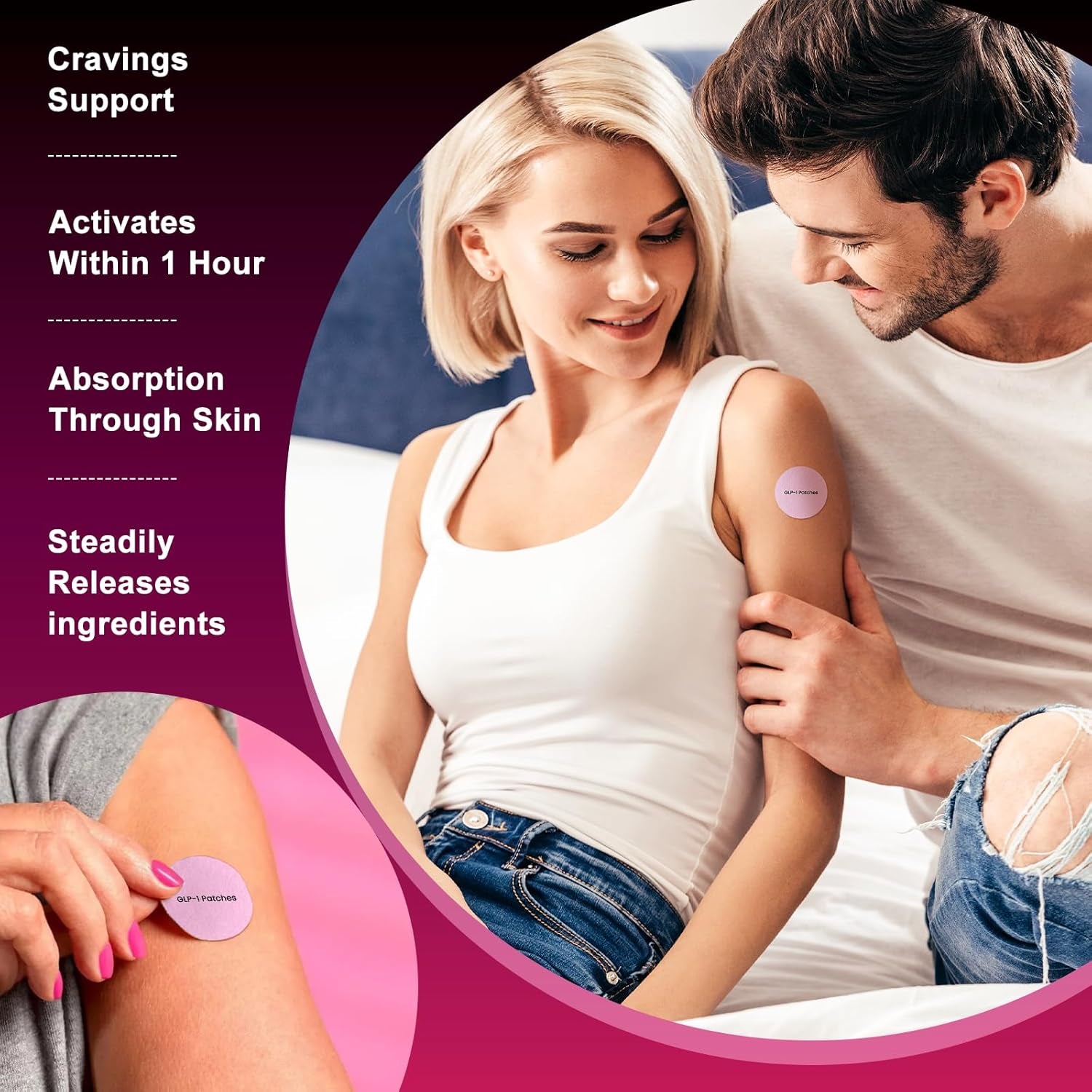 KMLWXD GLP-1 Patches – 30 Patches | Needle-Free Appetite Control & Metabolic Support