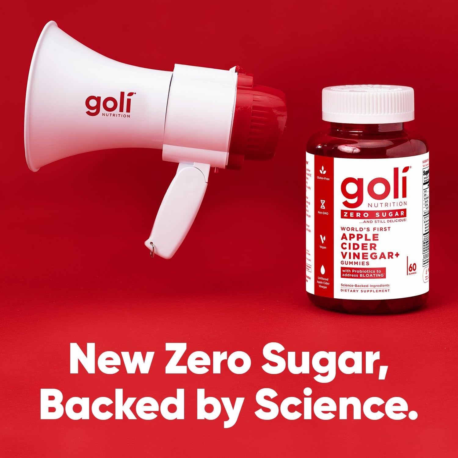 Goli Zero Sugar Apple Cider Vinegar Gummies – 60 Gummies | Gut Health, Bloating Relief & Energy Support