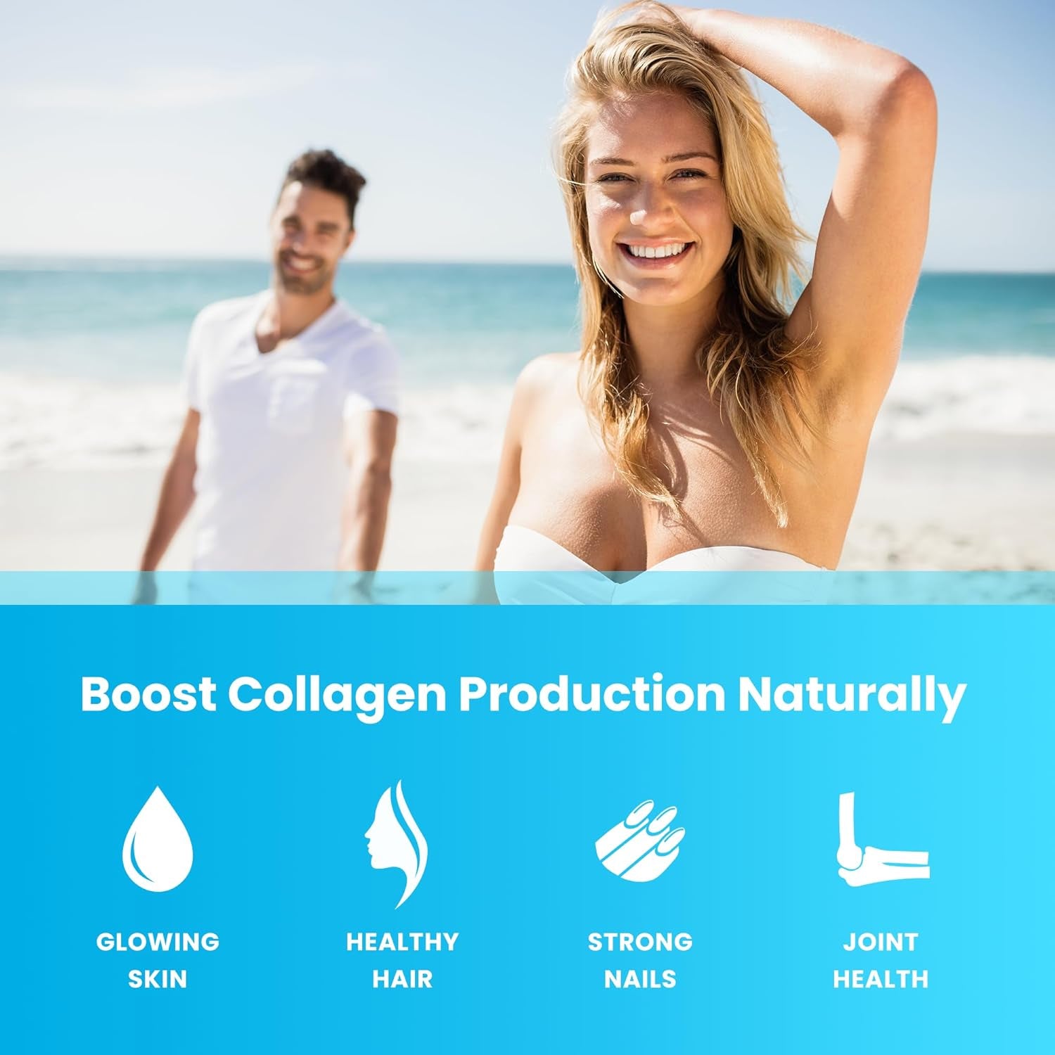 Collagen Boosting Gummies, Collagen Booster Gummy for Natural Collagen Production, Vegan Pectin Supplements Chews for Women & Men, 60 Peach Vitamins Gummies