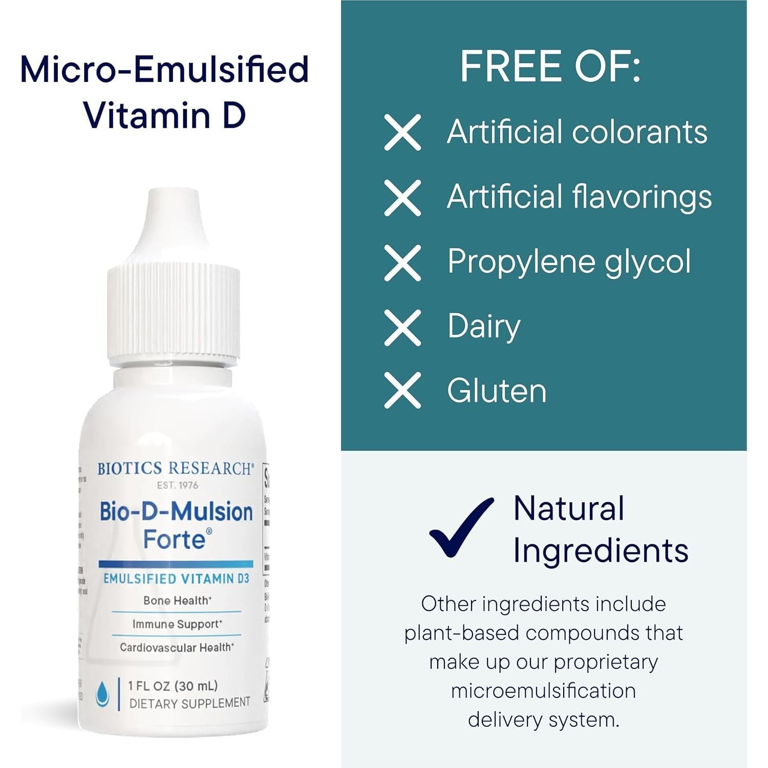 Biotics Research Bio-D-Mulsion Forte – 30ml | High-Potency Liquid Vitamin D for Bone, Immune & Cognitive Support