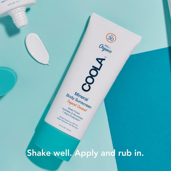 COOLA Mineral Sunscreen SPF 30 – 148ml Tropical Coconut | Reef-Friendly, Sheer Zinc-Based Protection