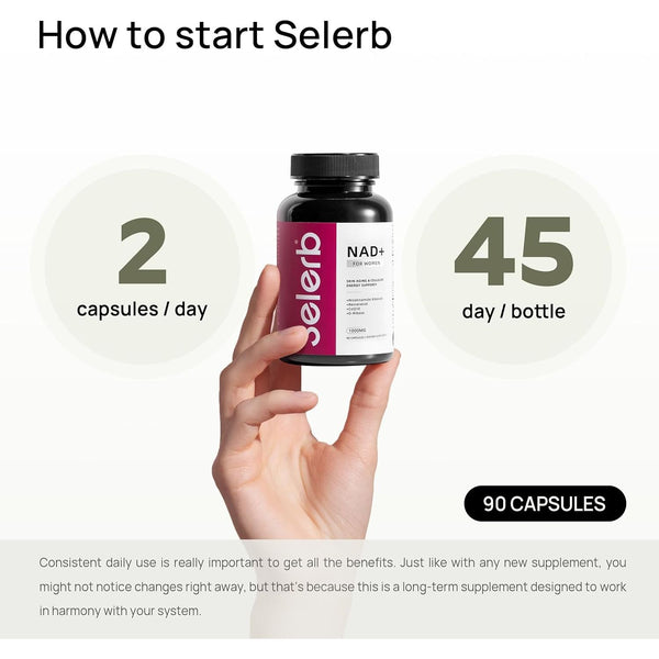 Selerb NAD+ for Women – 90 Capsules | Advanced Anti-Aging & Cellular Renewal Formula