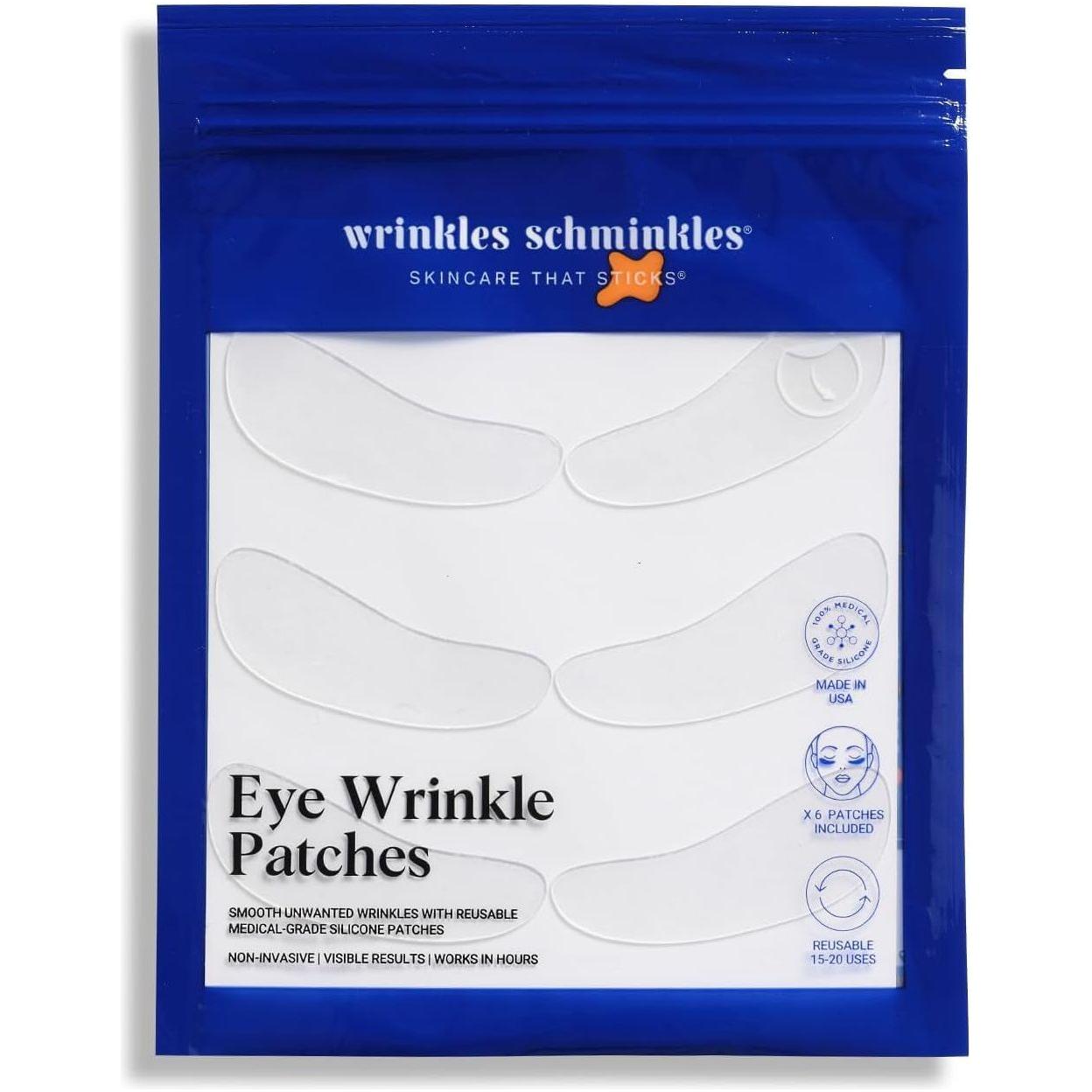 Wrinkles Schminkles Eye Wrinkle Patches – 6 Pads (1 Pack) | Reusable Silicone Patches for Fine Lines, Puffiness & Dark Circles