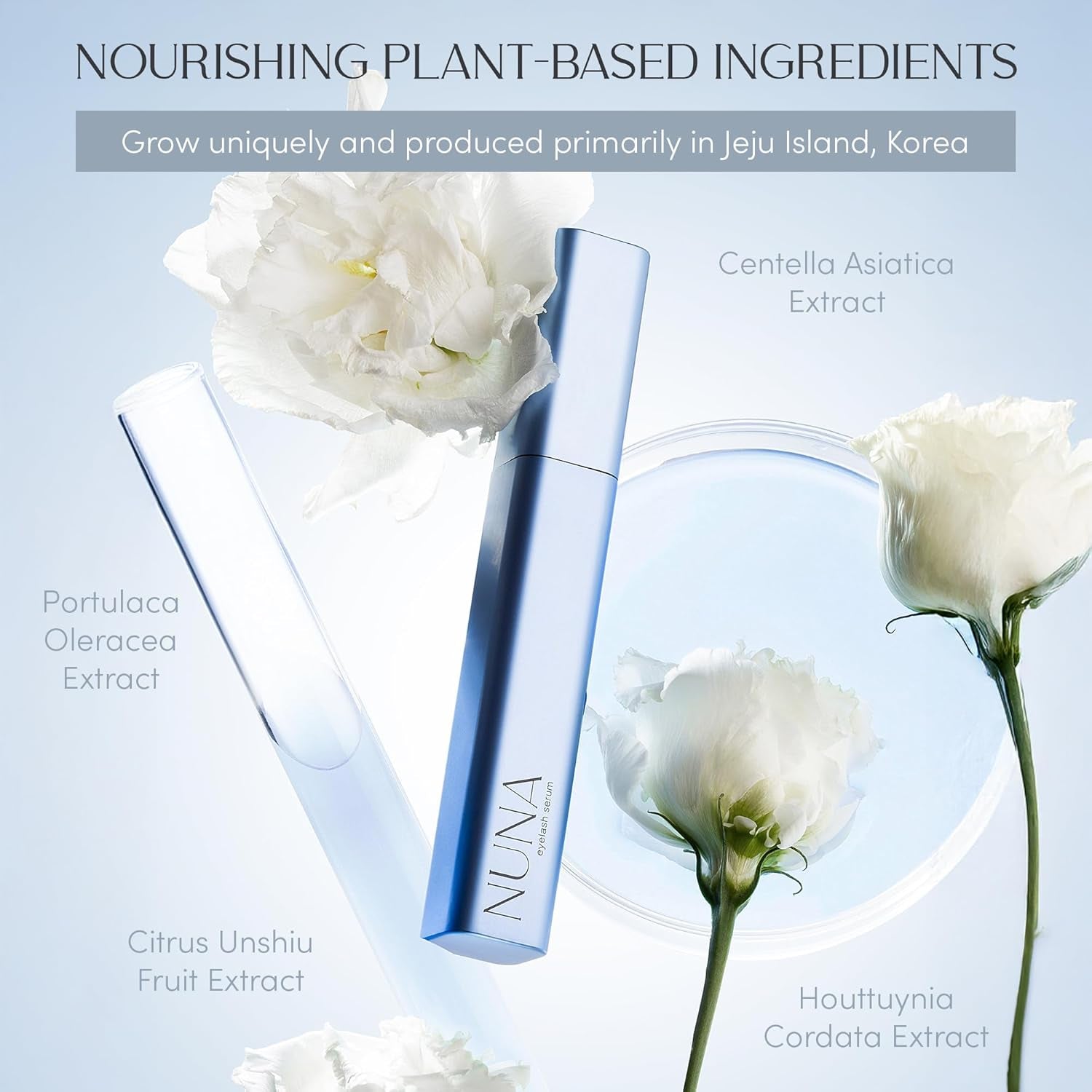NUNA Eyelash Peptide Serum – 6ml | Lash & Brow Growth Booster with Peptides, Biotin & Botanicals