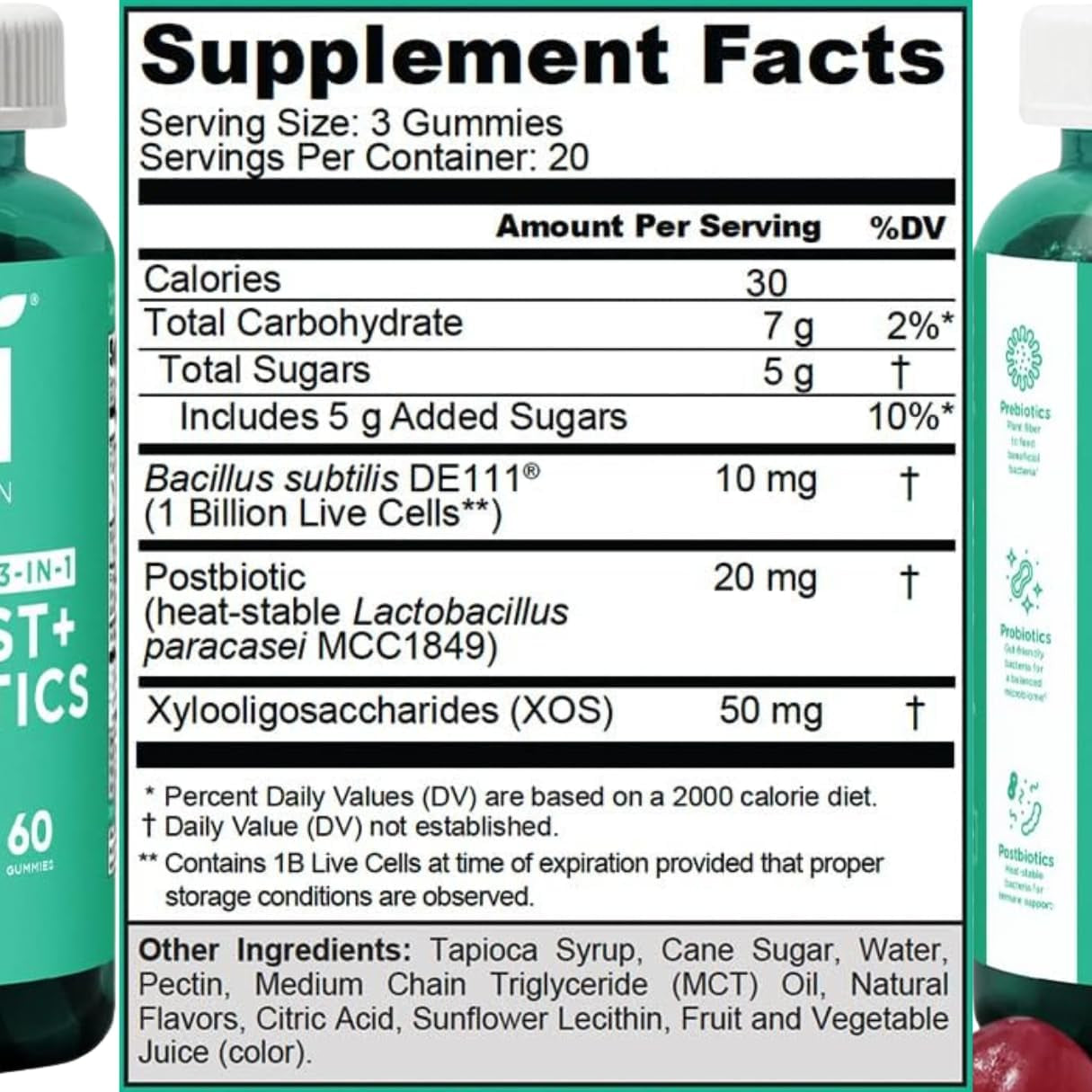 Goli Pre+Post+Probiotics Gummies – 60 Gummies | 3-in-1 Vegan Gut Health Support