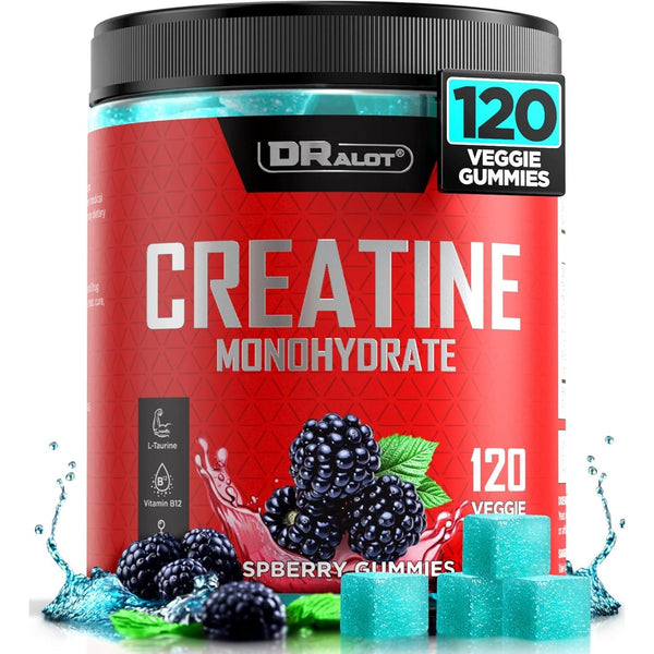 Dralot Creatine Monohydrate Gummies – 120 Veggie Gummies | Ultra-Pure Muscle Growth & Endurance Support