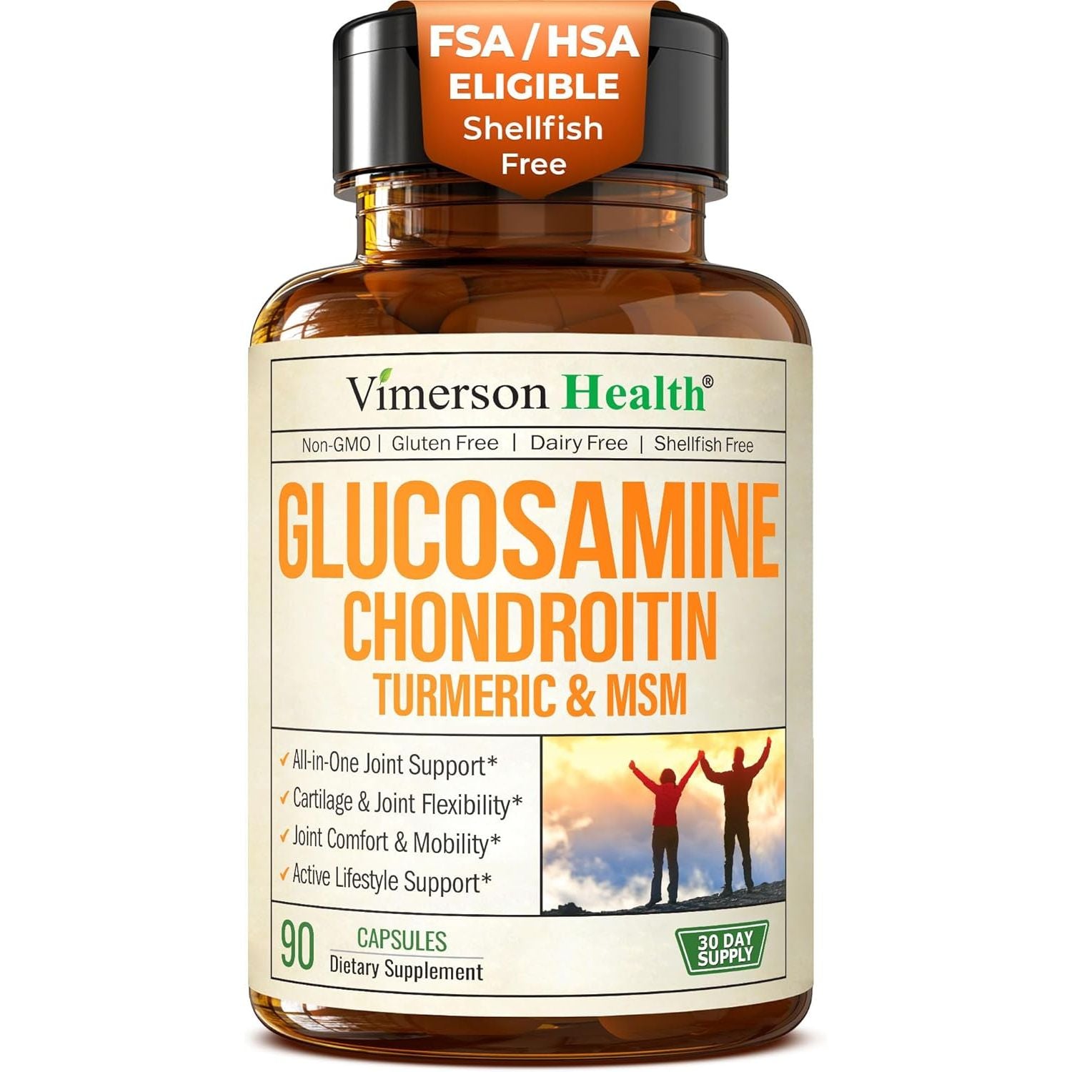 Vimerson Health Glucosamine Chondroitin Turmeric & MSM – 90 Capsules