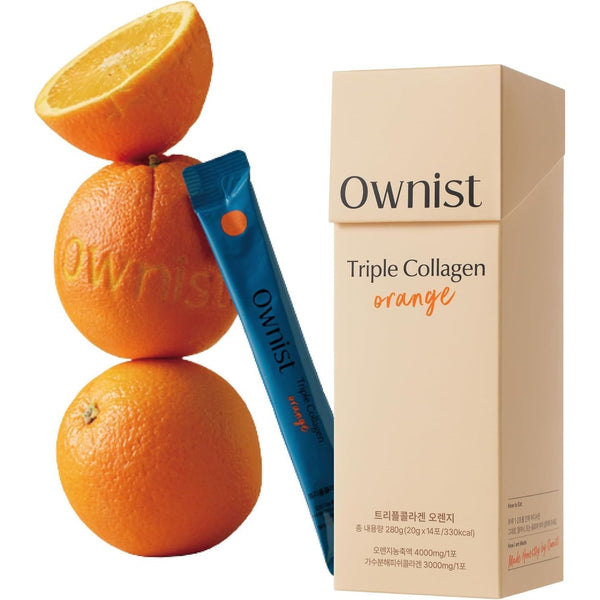 Ownist Triple Collagen Orange – 14 Stick Packs | Marine Collagen for Radiant Skin & Hydration