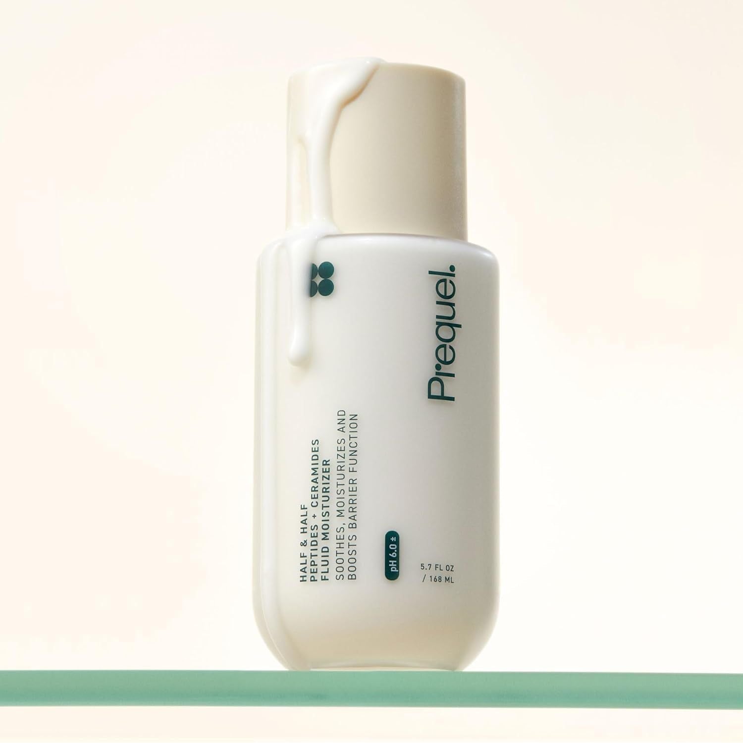 Prequel Half & Half Peptides + Ceramides Fluid Moisturizer – 168ml | Lightweight Hydration for Plump, Dewy Skin