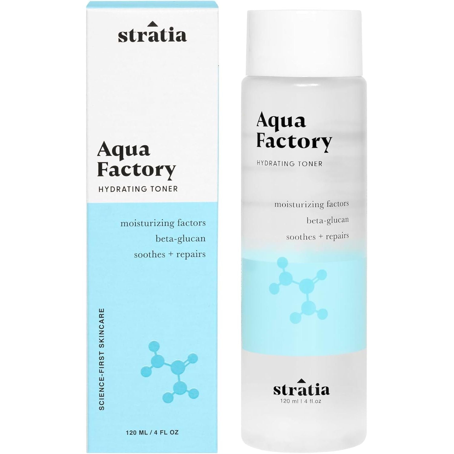Aqua Factory Hydrating Toner with Beta Glucan, 7 Moisturizing Factors for Barrier Repair, Nourishing Dry & Sensitive Skin, 4Oz