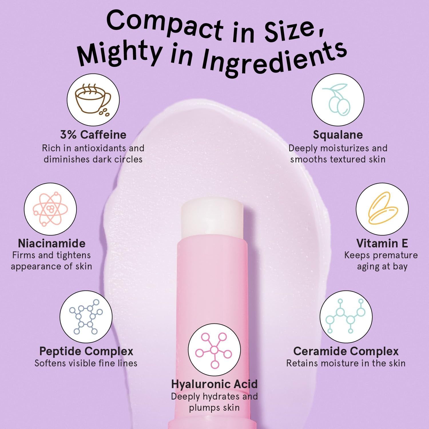 grace & stella Brightening Eye Stick (Caffeine) – 3.5g | Instantly Depuffs, Hydrates & Brightens Tired Eyes
