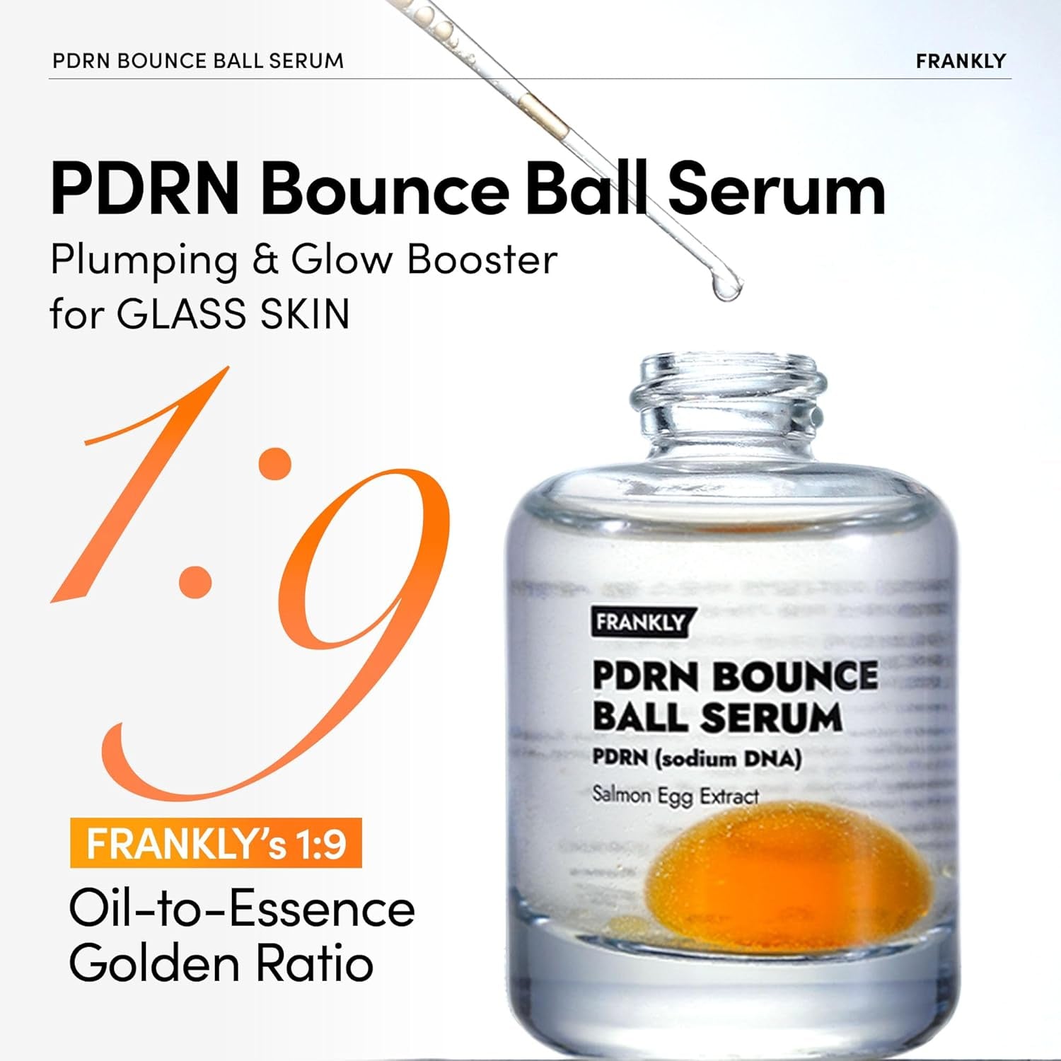 FRANKLY PDRN Bounce Ball Serum – 30ml | Firming, Plumping & Anti-Aging with Salmon DNA Technology