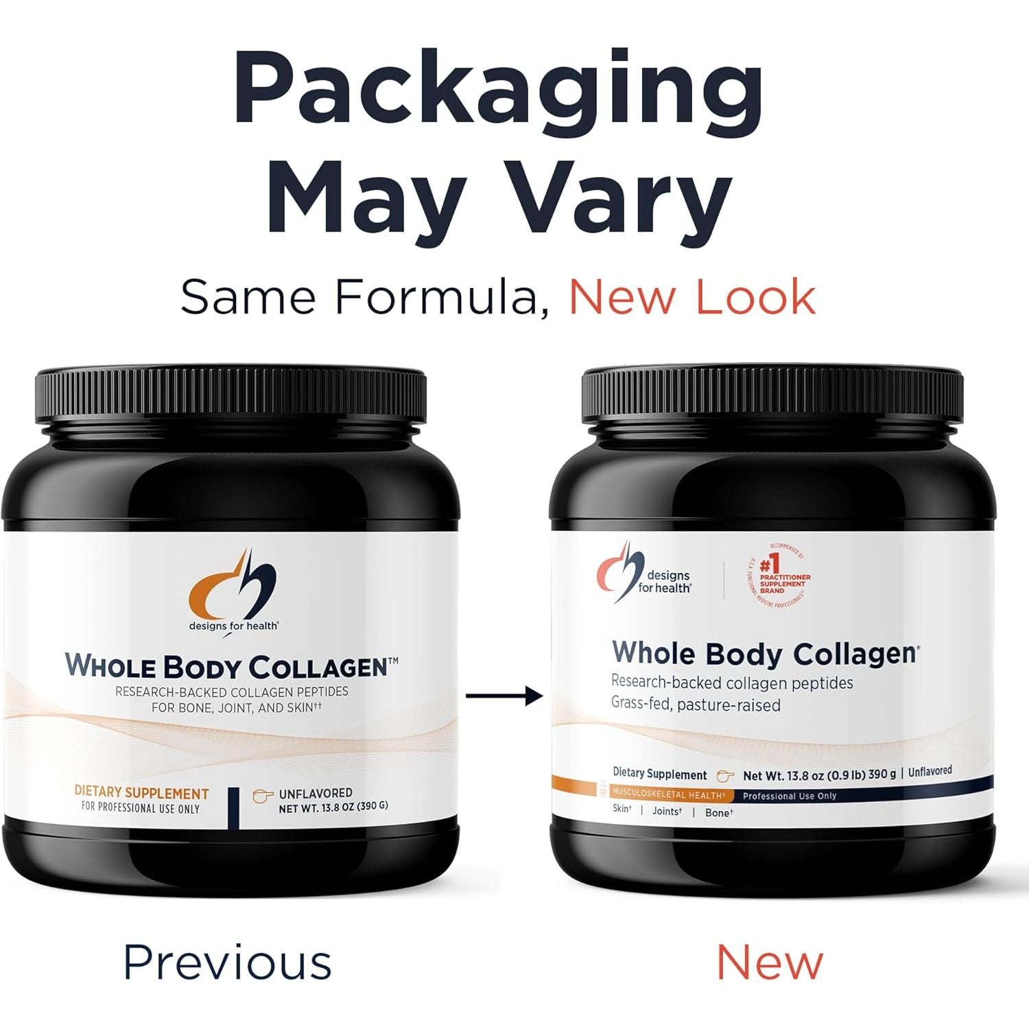 Designs for Health Whole Body Collagen Powder, Unflavored - 390g (30 Servings)