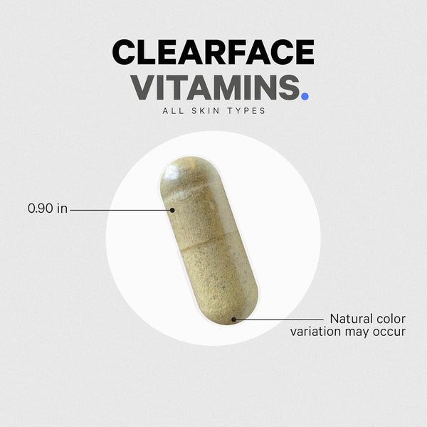 Codeage Clearface Vitamins+ (Black) – 90 Capsules | Hormonal Acne, Gut & Skin Support with Probiotics, Omega-3 & Skin Nutrients