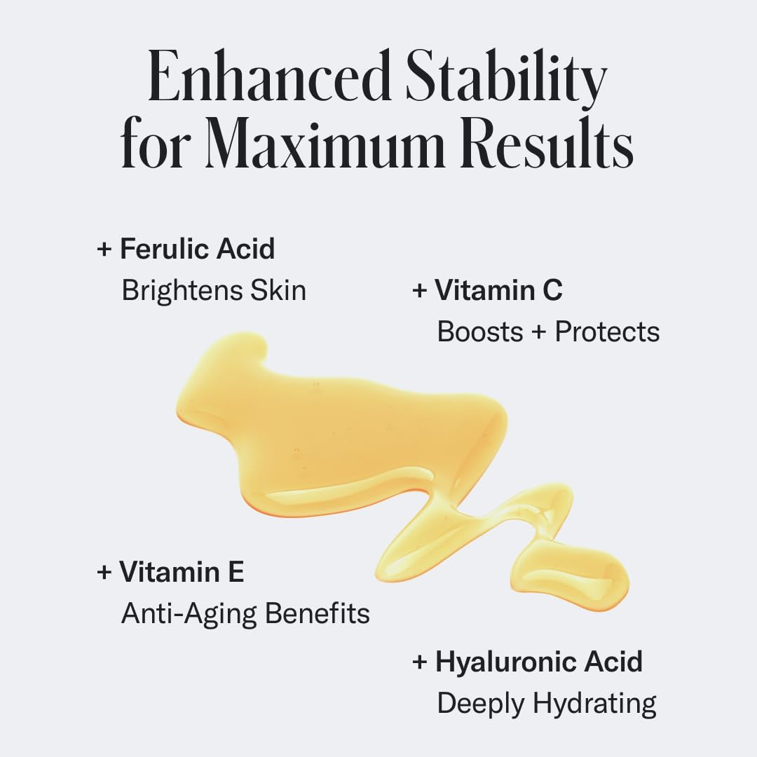 Geologie Vitamin C+E Ferulic Serum Brightening Formula – 30ml | Collagen-Boosting Antioxidant for Radiance & Anti-Aging