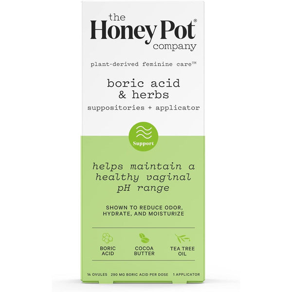 7 Day Boric Acid & Herbs Suppositories - Maintains and Balances Healthy Vaginal Ph, Manages Odor, Hydrates, & Moisturizes - Gynecologist Tested
