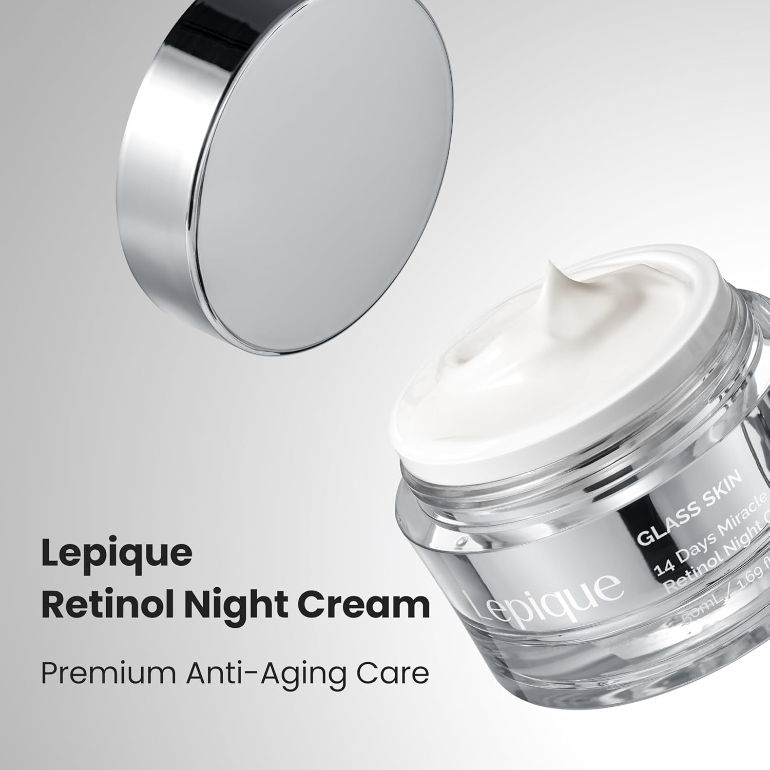 Lepique Glass Skin 14 Days Miracle Retinol Night Cream – 50ml | Firming, Brightening & Anti-Aging Overnight Treatment