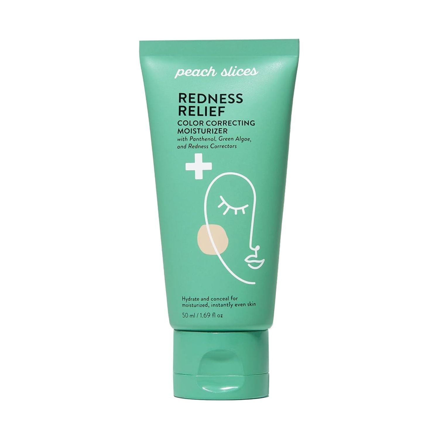 Peach Slices Redness Relief Color Correcting Moisturizer – 50ml | Neutralises Redness & Calms Skin with Adaptive Colour Technology