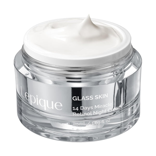 Lepique Glass Skin 14 Days Miracle Retinol Night Cream – 50ml | Firming, Brightening & Anti-Aging Overnight Treatment