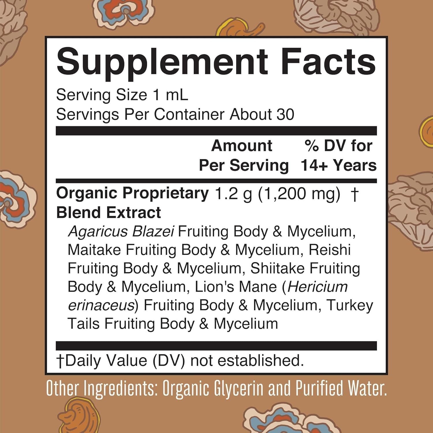 MaryRuth Organics Mushroom Complex Liquid Extract – 30ml | Powerful 6-Mushroom Blend for Immunity & Cognitive Support