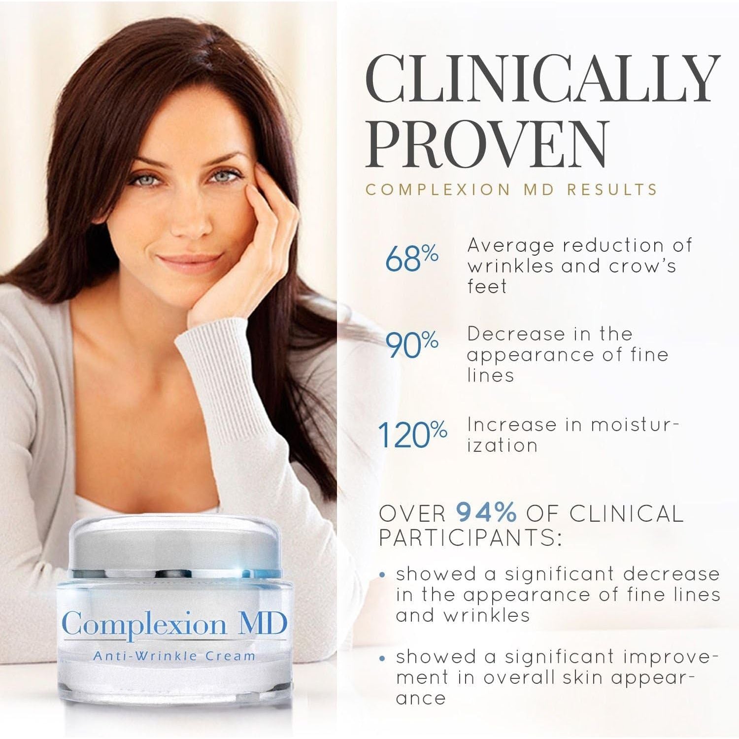 Complexion MD Anti-Wrinkle Cream – 29.5ml | Powerful Anti-Aging, Peptide-Infused Moisturizer