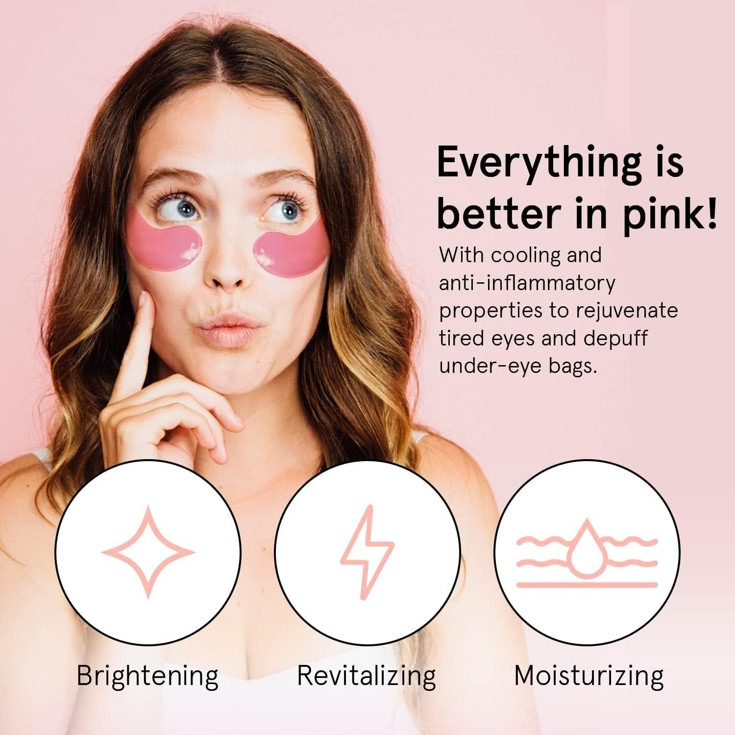 Award Winning under Eye Mask - Reduce Dark Circles, Puffy Eyes, Undereye Bags, Wrinkles - Gel under Eye Patches, Vegan Cruelty-Free Self Care by Grace and Stella (48 Pairs, Pink)