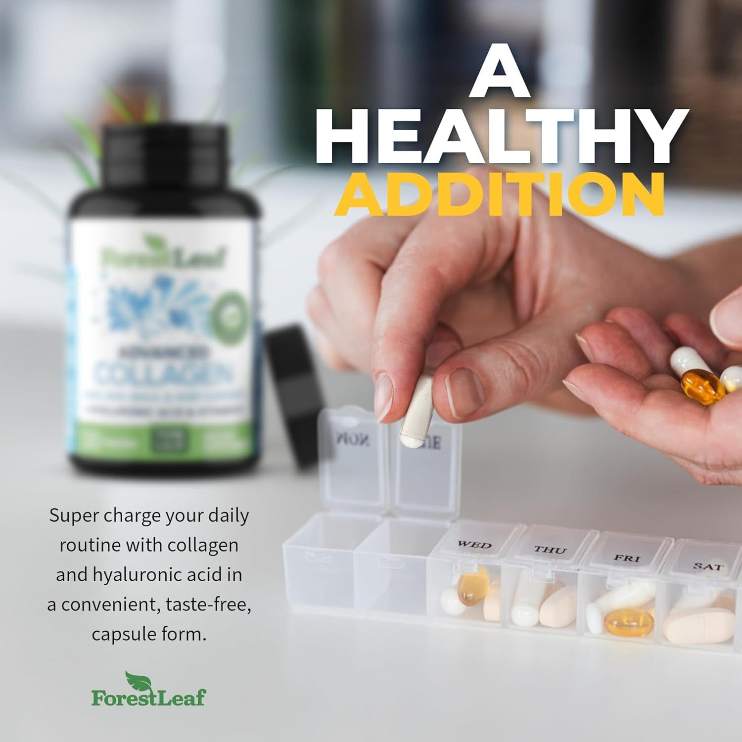 ForestLeaf Advanced Collagen – 120 Capsules | Type I, II, III Collagen + Hyaluronic Acid & Vitamin C
